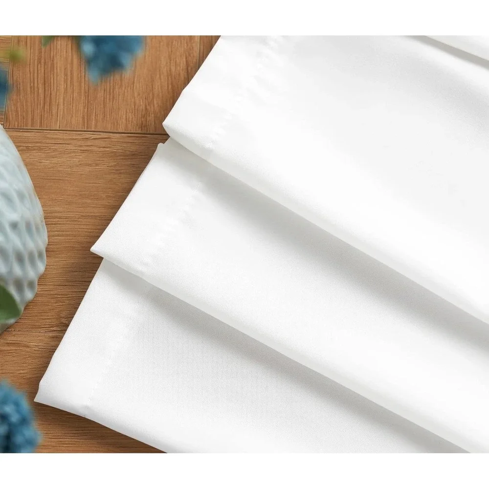 White Sheer Curtains Light Filtering Rod Top Window 52x84